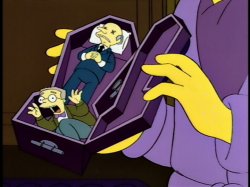 Mr Burns buried with Smithers Meme Template