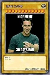 Zucced nice meme 30 days ban Meme Template