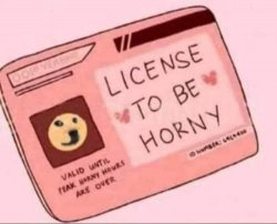 License to be horny Meme Template