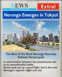 Breaking News: Neronga defeats Destroyah in Tokyo Meme Template