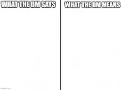 what the dm says vs what the dm means Meme Template