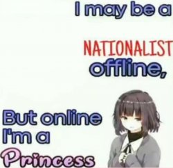 I may be a nationalist offline Meme Template