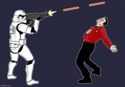 Stormtrooper and Red Shirt Meme Template