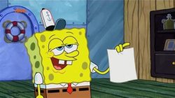 spongebob holding paper Meme Template