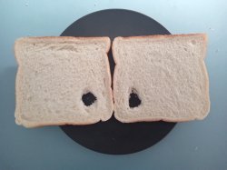 Surprised Plate with bread as eyes Meme Template