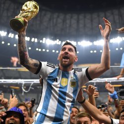 Messi holding trophy Meme Template