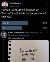 Elon Musk Twitter poll resignation Meme Template