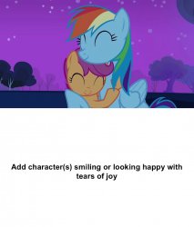Who's Happy For Rainbow Dash and Scootaloo Meme Template
