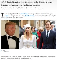 Ivanka Trump and Jared Kushner marriage on the rocks Meme Template