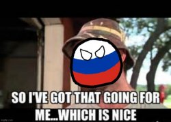 Russia countryball so I've got that going for me which is nice Meme Template