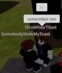 Somebody stole my toast I stole your toast Meme Template
