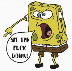 Spongebob sit the fuck down Meme Template