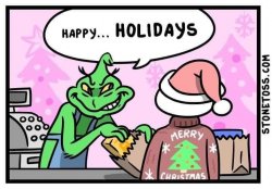 Happy Holidays Grinch Meme Template