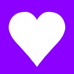 white heart purple background Meme Template