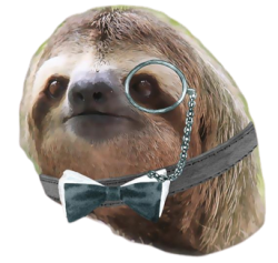 Monocle sloth transparent Meme Template