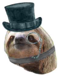 Monocle tophat sloth transparent Meme Template