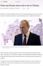 Vladimir Putin slips and calls Ukraine invasion a war Meme Template