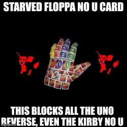 Starved Floppa no u card Meme Template