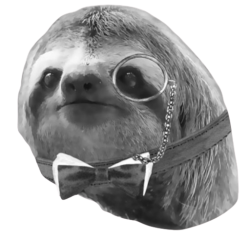 Grayscale monocle sloth grayscale Meme Template