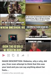 IMAGE DESCRIPTION: Sloboma, why o why, did you / Ever even attem Meme Template