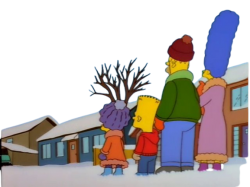 Simpsons Family Staring Into The Blank, Removed Sky Meme Template