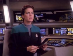 Deep Space Nine Dax Holding A Padd Meme Template