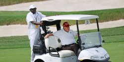 Fatass Trump on a golf cart Meme Template