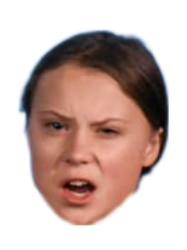 Greta Thunberg head transparent Meme Template