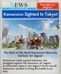 Breaking News: Kamacurus defeats Jet Jaguar Meme Template