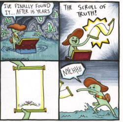 Scroll of truth but crying Meme Template