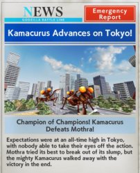 Breaking News: Kamacurus defeats Mothra Meme Template