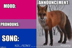 His_prince's announcement template Meme Template
