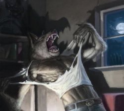 Werewolf Ripping Shirt Meme Template