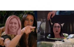 MTG vs. Lauren Boebert Woman Yelling at Cat Meme Template