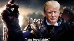 Donald Trump Thanos snap I am inevitable Meme Template