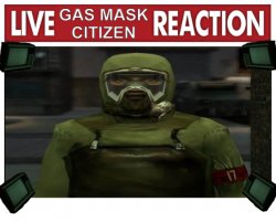 Live Gas Mask Citizen Reaction Meme Template