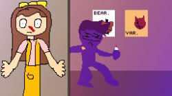 girl hiding from purple guy Meme Template