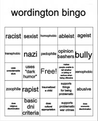 wordington bingo Meme Template