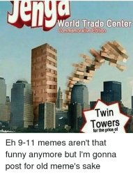 Twin towers jenga Meme Template