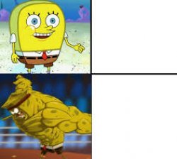spongebob going god mode Meme Template