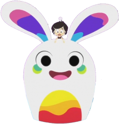 Hanazuki riding on the Rainbow Hemka Meme Template
