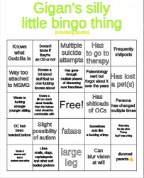 Gigan's silly little bingo thing Meme Template