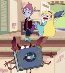 Star Butterfly Throwing book at Peter Meme Template