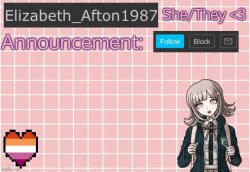 Elizabeth_Afton1987’s announcement temp Meme Template