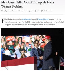 Matt Gaetz tells Donald Trump he has a women problem Meme Template
