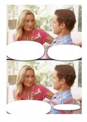 WOMAN AND MAN TALKING, TWO PANEL Meme Template