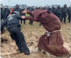 Lutzerath Monk Meme Template