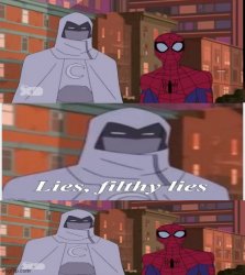 MoonKnight Spider-Man lies Meme Template