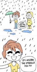 OwlTurd Holding An Umbrella Meme Template