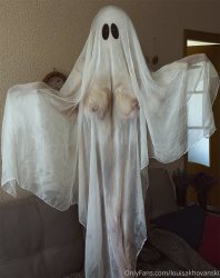 Nude Louisa Khovanski Ghost Costume Meme Template